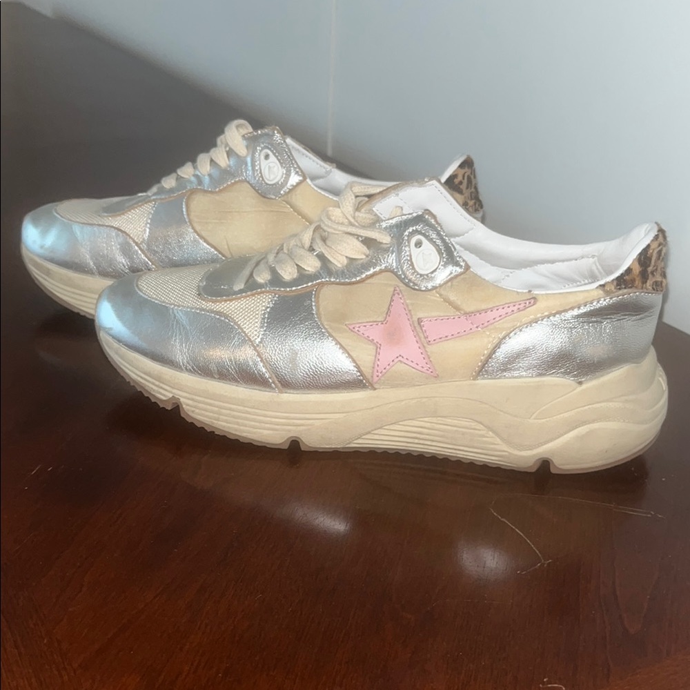 Golden Goose Running Pink and Silver
